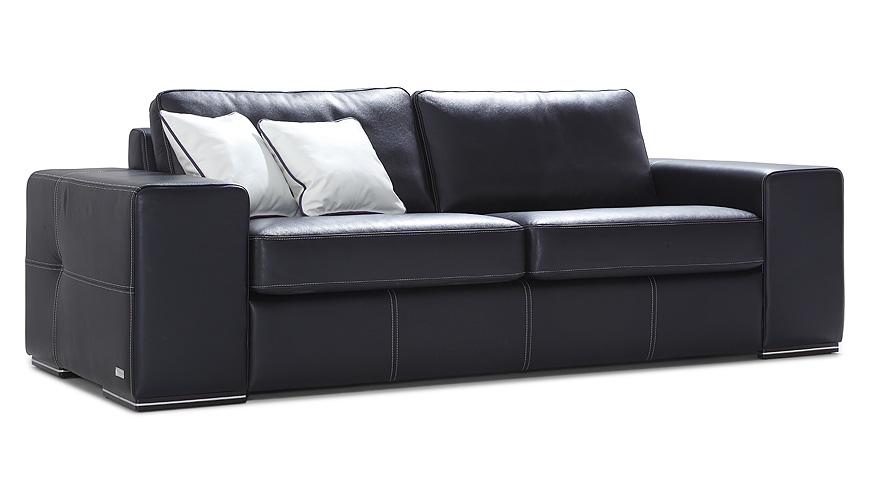 MODENA komfortowa sofa w czarnej skórze